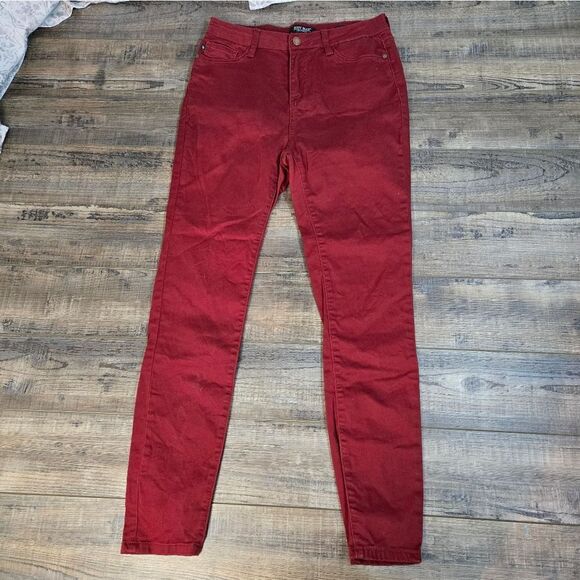 Judy Blue Skinny Fit Maroon Pants Size 9/29 STYLE# JB88146 High waist Stretchy - Picture 1 of 7
